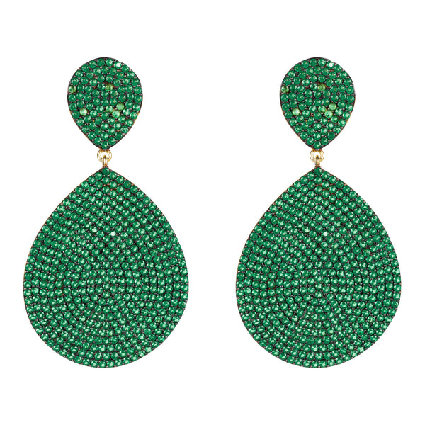 Monte Carlo Earring Gold Emerald Zircon