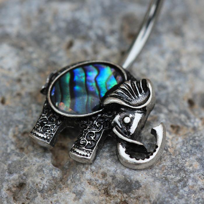 316L Stainless Steel Abalone Shell Elephant Navel Ring