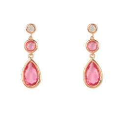 Tuscany Gemstone Drop Earring Rose Gold Pink Tourmaline