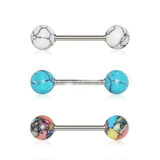 Nipple Bar Set With Synthetic Stones