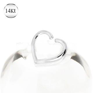 14Kt White Gold Heart Shaped Cartilage Earring