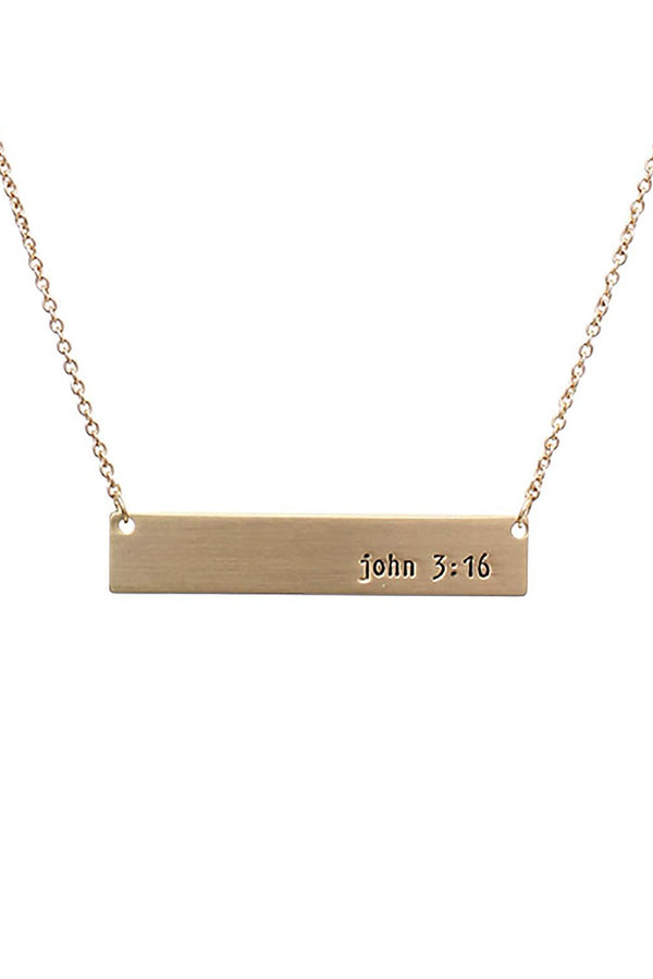 "John 3:16" Message Bar Necklace