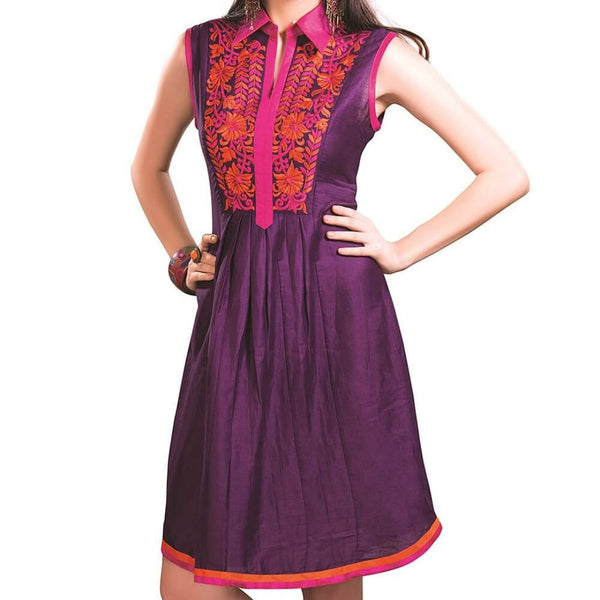 Purple Silk Kurti