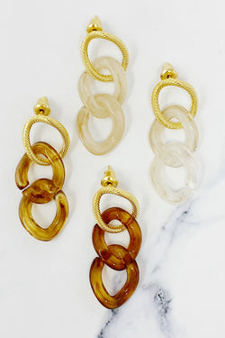 Linked Marble Drop Earrings