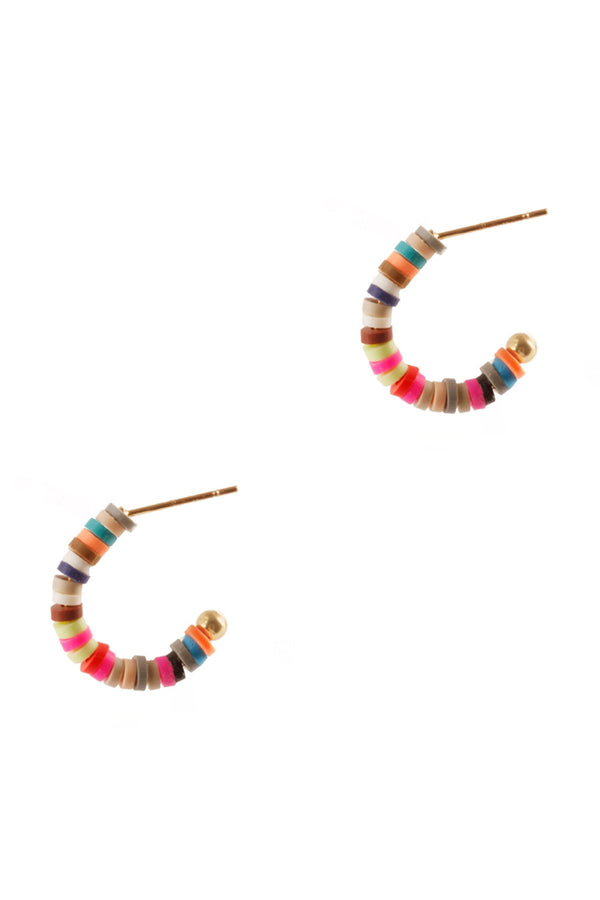 Fe5280 - Fimo Multicolor Hoor Round Earrings