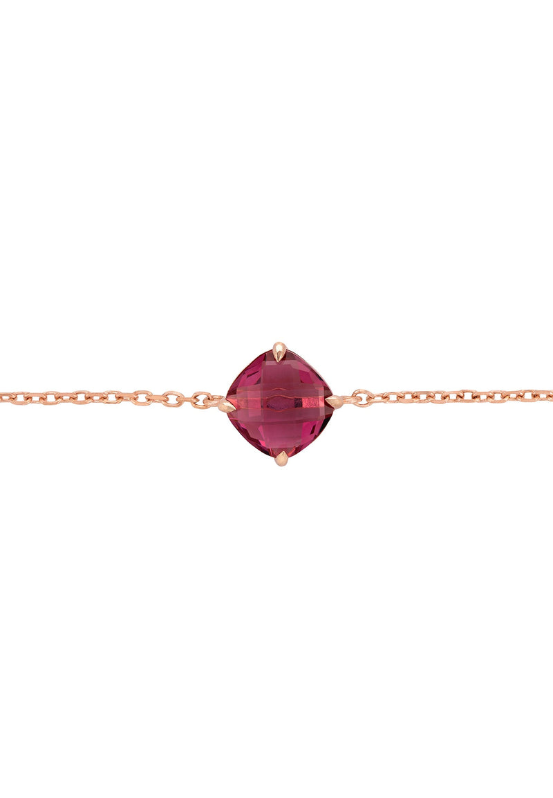 Empress Pink Tourmaline Gemstone Bracelet Rosegold