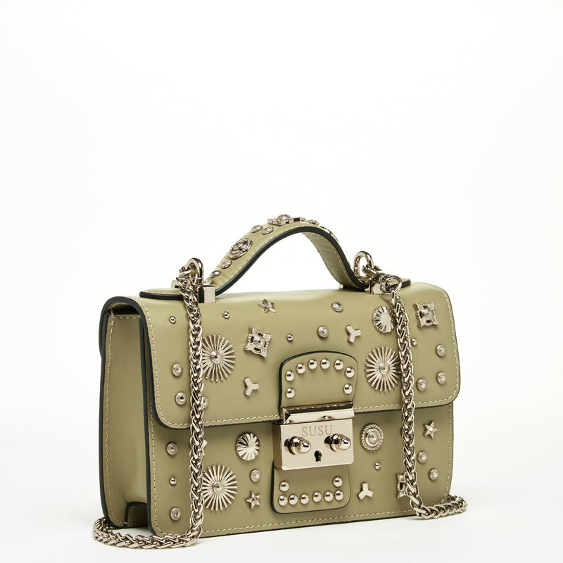 The Hollywood Leather Crossbody Bag Sage Green