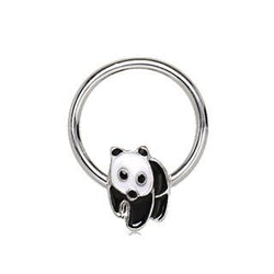 316L Stainless Panda Snap-In Captive Bead Ring / Septum Ring