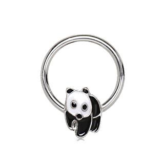 316L Stainless Panda Snap-In Captive Bead Ring / Septum Ring