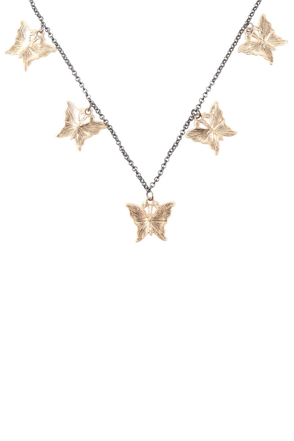 Dainty Butterfly Chain Necklace and Earring Set