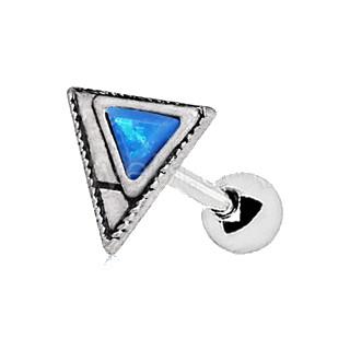 316L Stainless Steel Blue Synthetic Opal Triangle Cartilage Earring