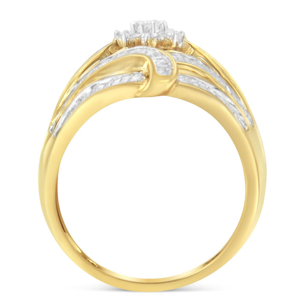 10K Yellow Gold Diamond Ring (1 Cttw, I-J Color, I2-I3 Clarity) - Size 8