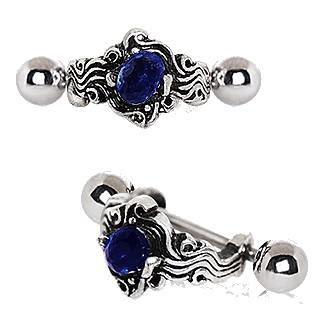 316L Stainless Steel Sapphire Blue Wave Cartilage Cuff Earring
