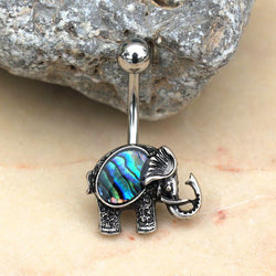 316L Stainless Steel Abalone Shell Elephant Navel Ring