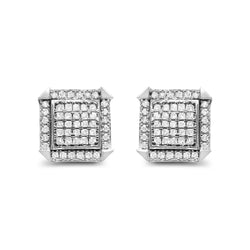 10K White Gold 1.0 Cttw Diamond  Composite With Halo Stud Earrings (H-I Color, I1-I2 Clarity)