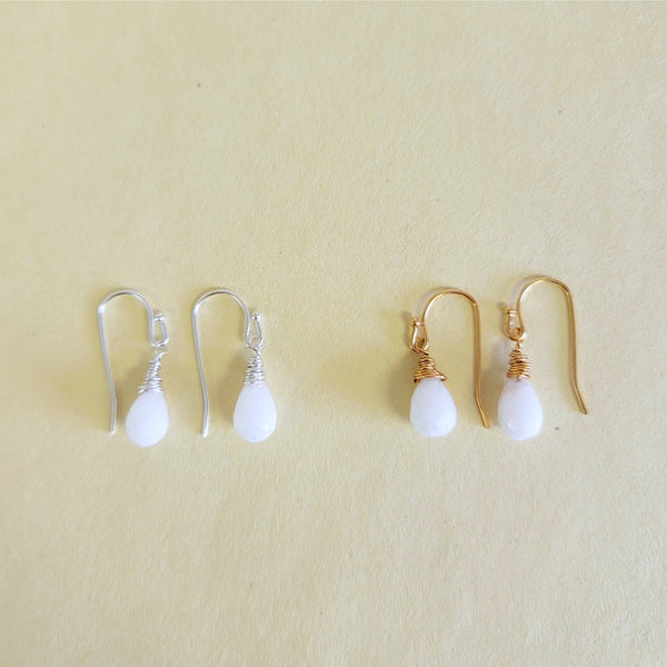 Moonstone Earrings - Silver/Gold