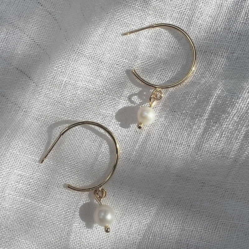 Freshwater Pearl Hoop Earrings