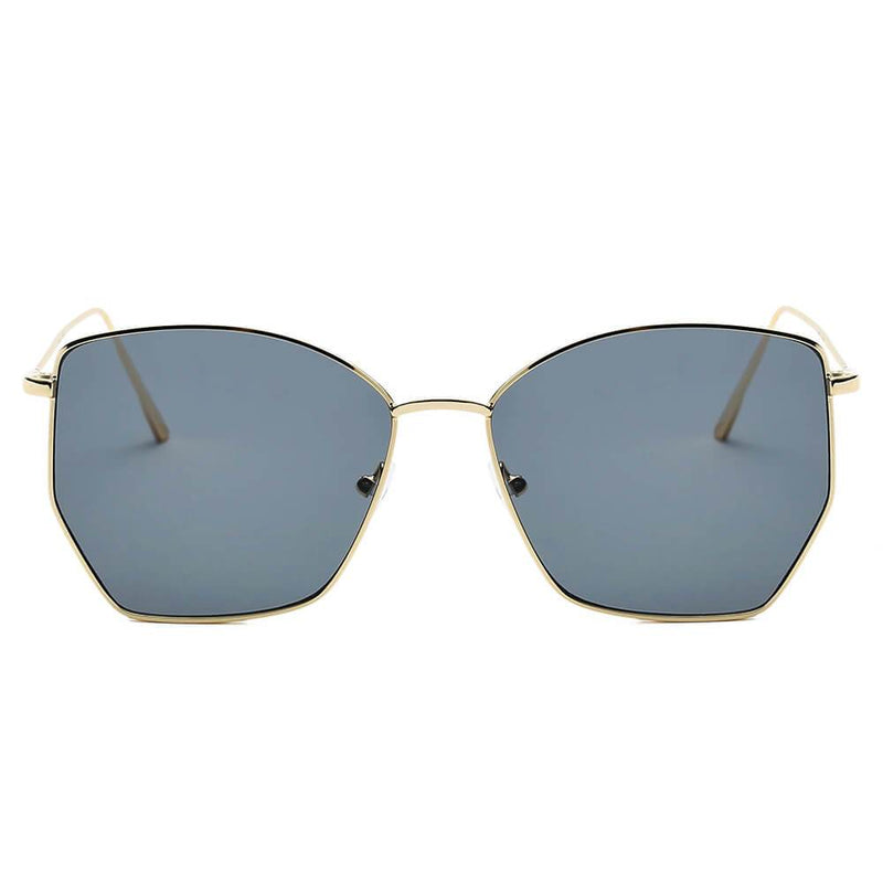 CARDIFF | S2073 - Women Oversize Geometric Metal Fashion Sunglasses