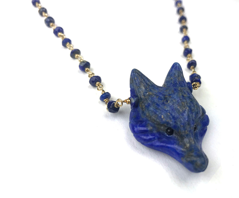 Lapis Lazuli Fox Necklace