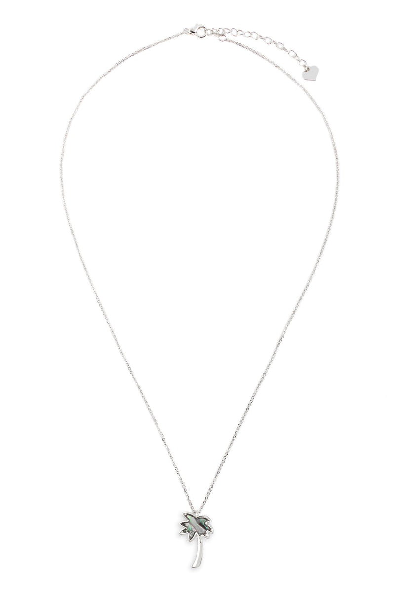 17140 - Abalone Palm Tree Pendant Necklace