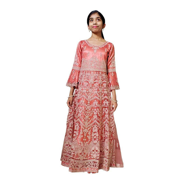 Very Heavy Embroidered Gown Dress for Girls