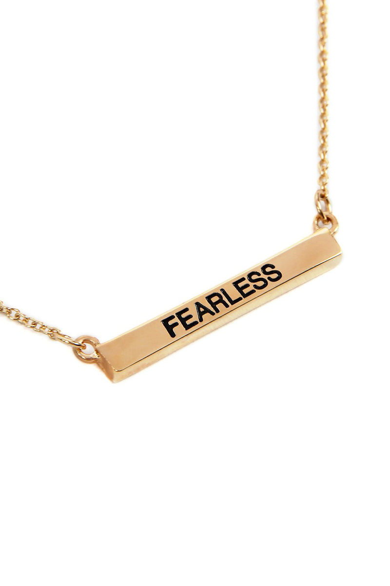 B3n2162fe - "Fearless" Chain Metal Bar Necklace