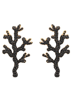 Coral Reef Earrings Black CZ