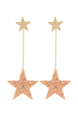 Hde3059 - Dangling Glitter Star Earrings