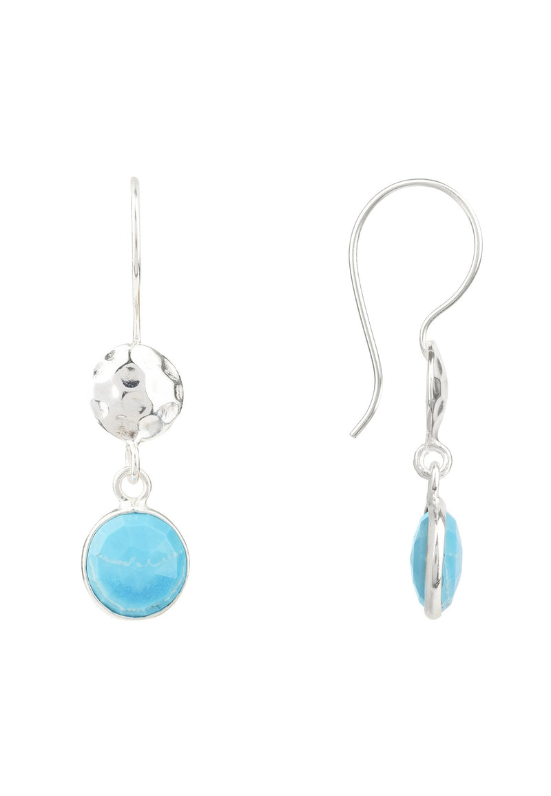 Circle & Hammer Earring Silver Turquoise