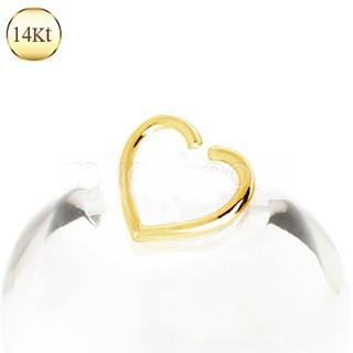 14Kt Yellow Gold Heart Shaped Cartilage Earring
