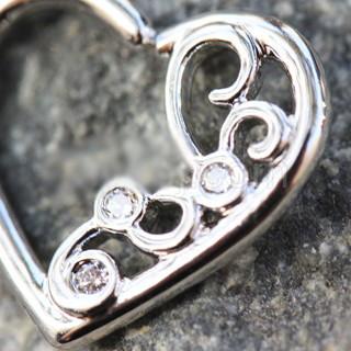 Jeweled Ornate Heart Annealed Cartilage Earring
