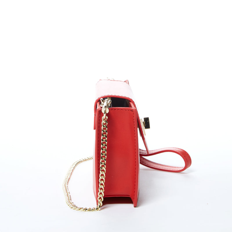 Mary Red Purse Mini Crossbody Bag Leather Wristlet