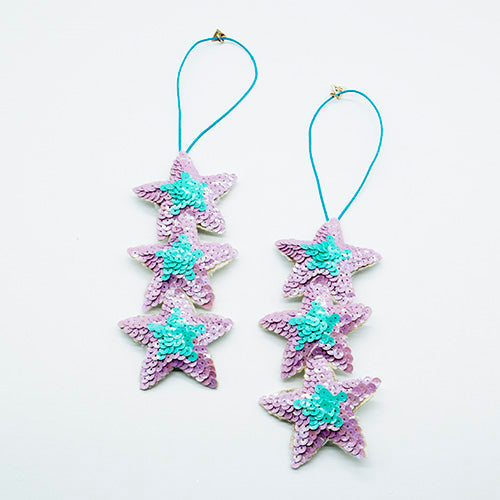 Tree Ornament - Pink or Blue Stars (Set of 2)