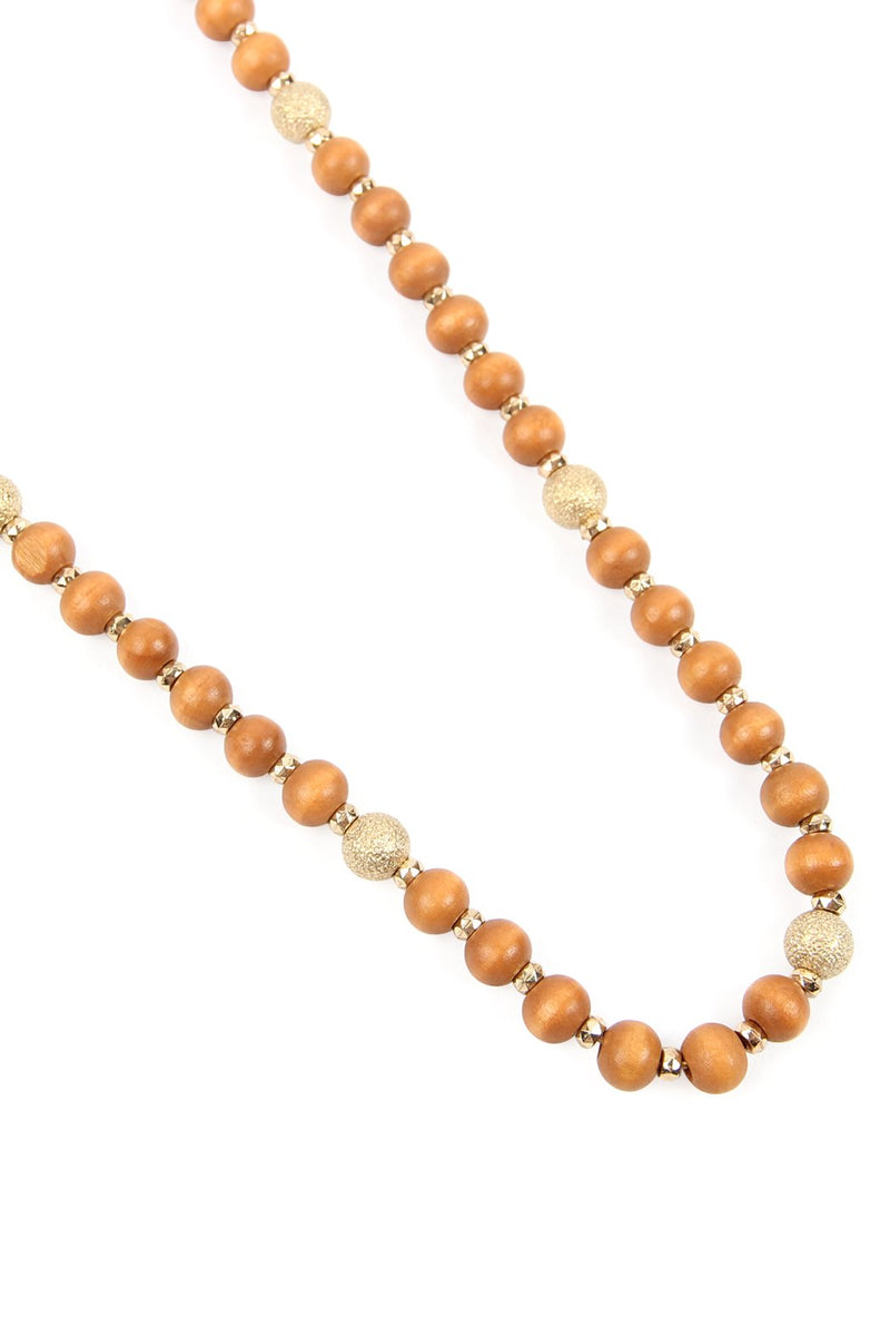 Hdn2880 - Wood Bead Necklace