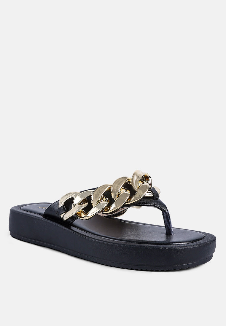 Xing Metal Chain Thong Sandals