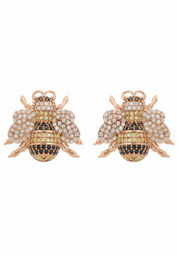 Bumble Bee Stud Earrings Rosegold