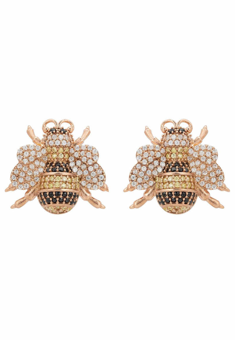 Bumble Bee Stud Earrings Rosegold