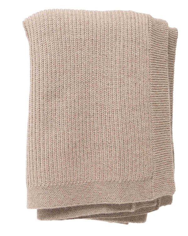 Heavy Knit Alpaca Wool Throw Blanket in Clay