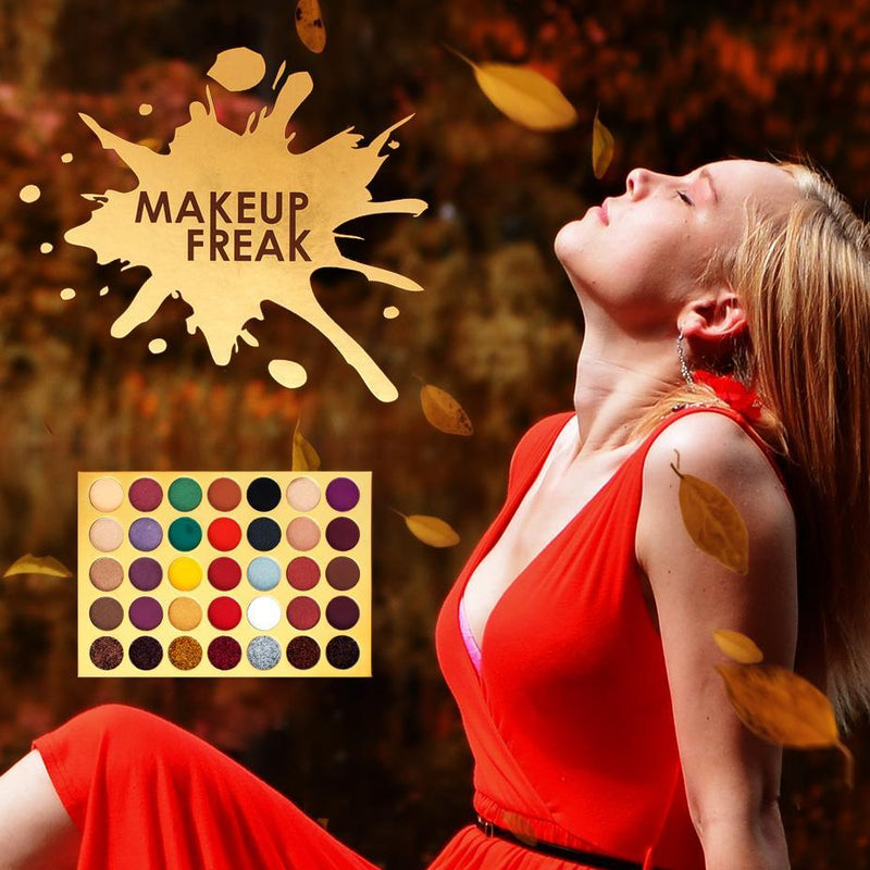 Makeup Freak Blessing 35 Color Pigmented Eyeshadow Palette With Glitter Autumn
