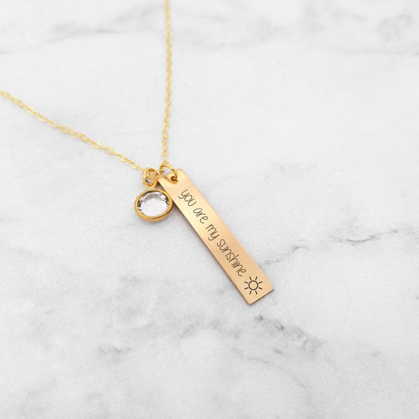 You Are My Sunshine Necklace - Personalized Necklace for Mom