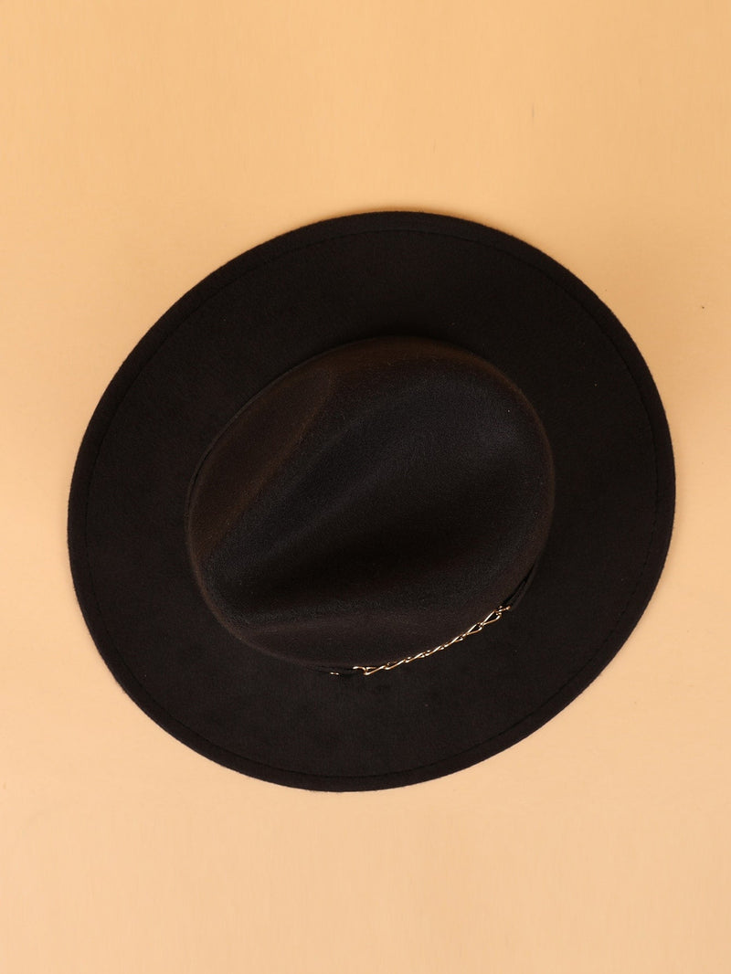 Let's Link Up Belted Chain Fedora Hat (Black)