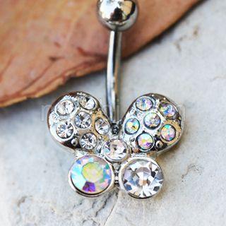 316L Stainless Steel Art of Brilliance Butterfly Gleam Navel Ring