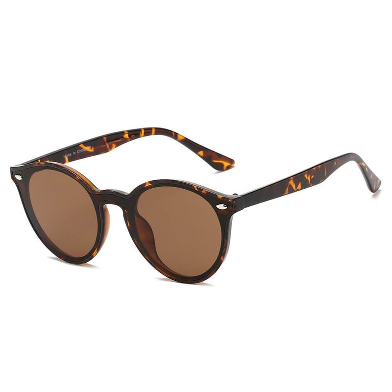 CROSBY | S1100 - Unisex Fashion Retro Round Horn Rimmed Sunglasses
