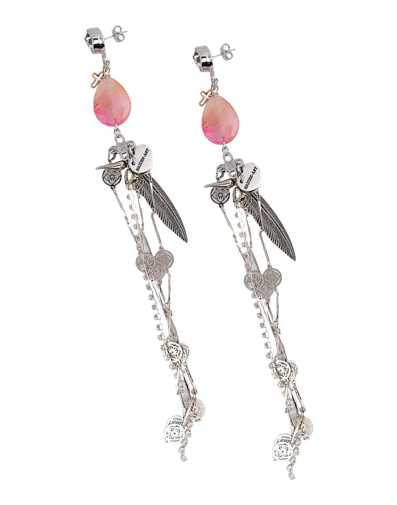 Mystic Allure Earrings With Pink Agate Stones and Silver