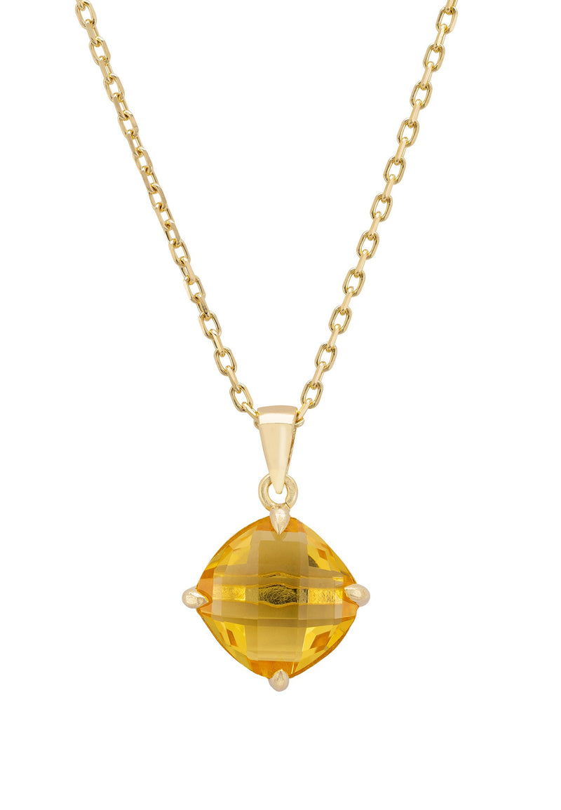 Empress Gemstone Necklace Gold Citrine