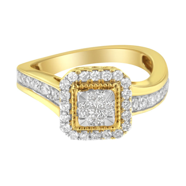 10KT Yellow Gold Diamond Cocktail Ring (5/8 Cttw, H-I Color, SI2-I1 Clarity)