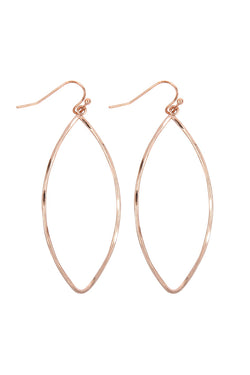 Hammered Wire Leaf Shape Drop Earring