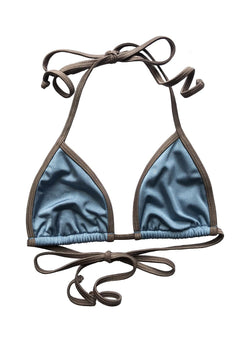 The Lola String Bikini Top in Smokey Blue