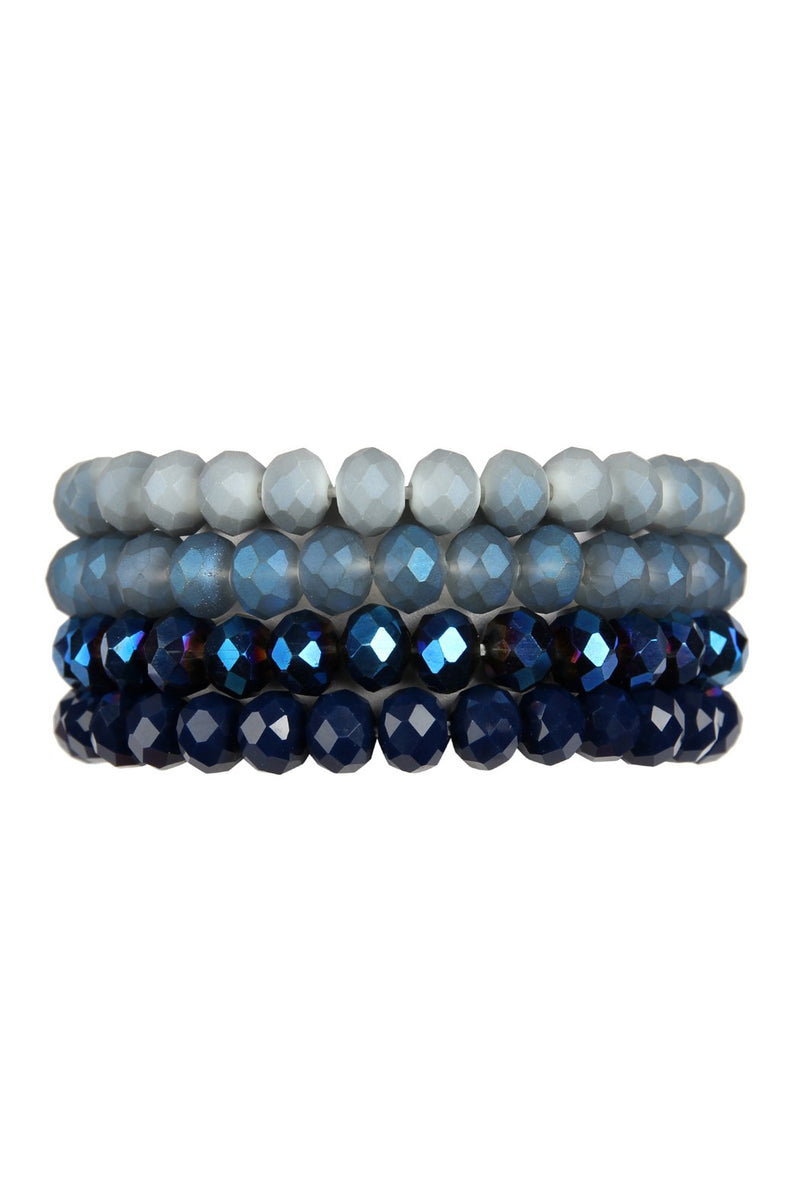 Four Line Glass Beads Stretch Bracelet